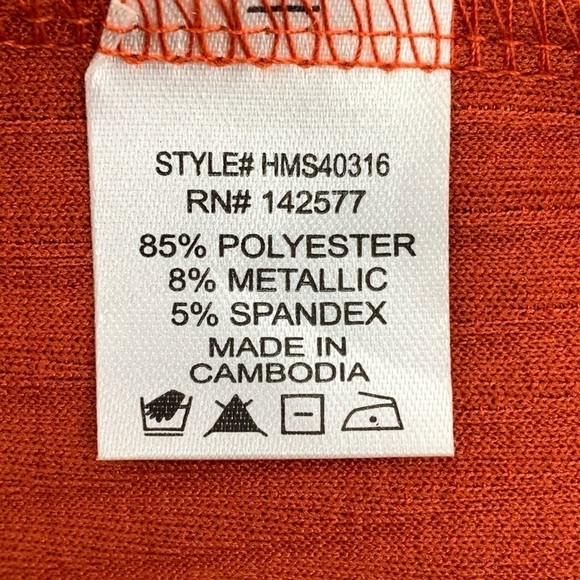 NWT Haute Monde Metallic Orange Stretch Knit Mini Skirt - Picture 7 of 8